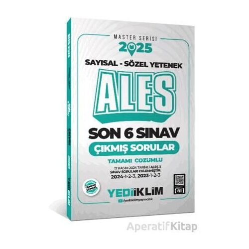 Yediiklim 2025 ALES Master Serisi Tamamı Çözümlü Son 6 Sınav Çıkmış Sorular (ALES 3 DAHİL)