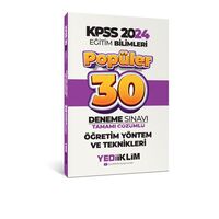 Yediiklim 2024 KPSS Eğitim Bilimleri Öğretim Yöntem ve Teknikleri Popüler Tamamı Çözümlü 30 Deneme